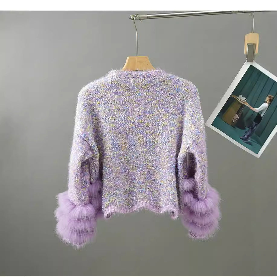 Elegant and versatile short style fragrant jacket cardigan for women