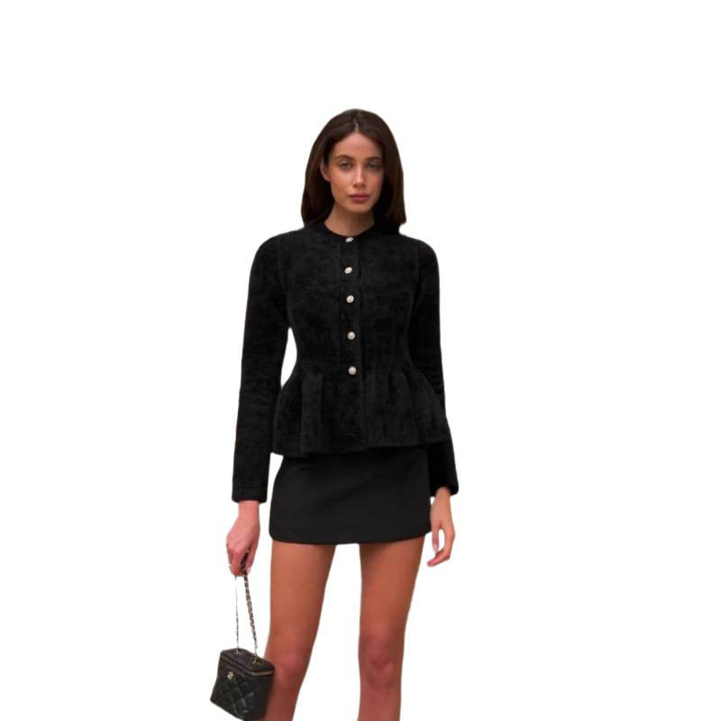 Elegant Tweed Knit Cardigan for Women, Slim Fit, Versatile and Unique Top
