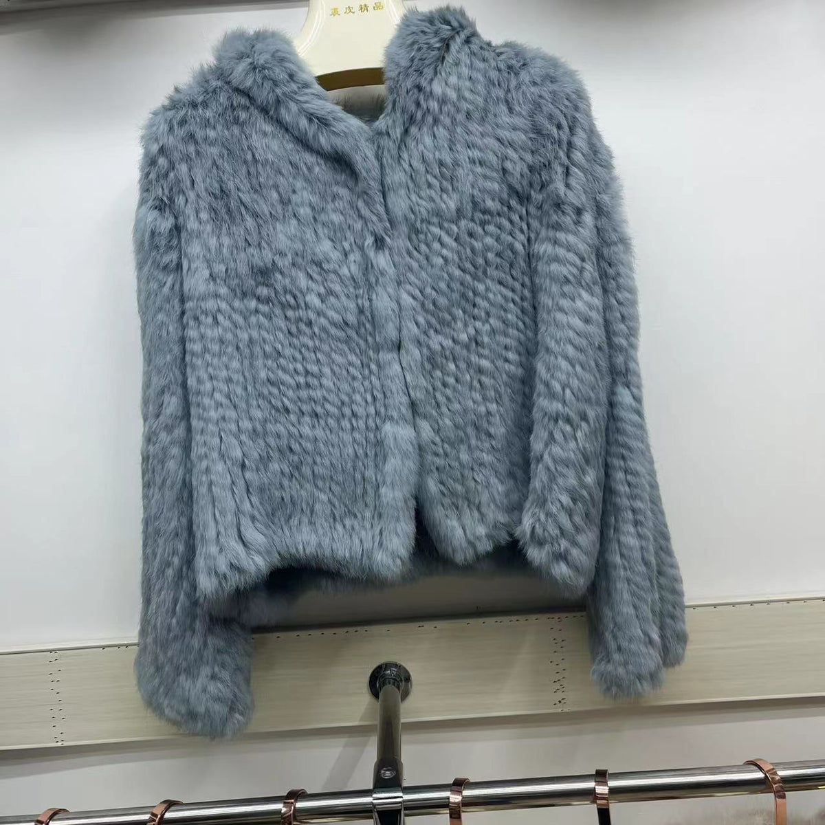 Autumn Winter Women Real Rabbit Fur Coat 100% Natural Fur Jacket Loose Manual Weave Quality Streetwear Hooded Flare Sleeves New