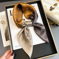 Luxury Brand Silk Scarf Square Women Shawls And Wraps Office Small Hair Neck Hijabs Kerchief Foulard Ladies Scarves