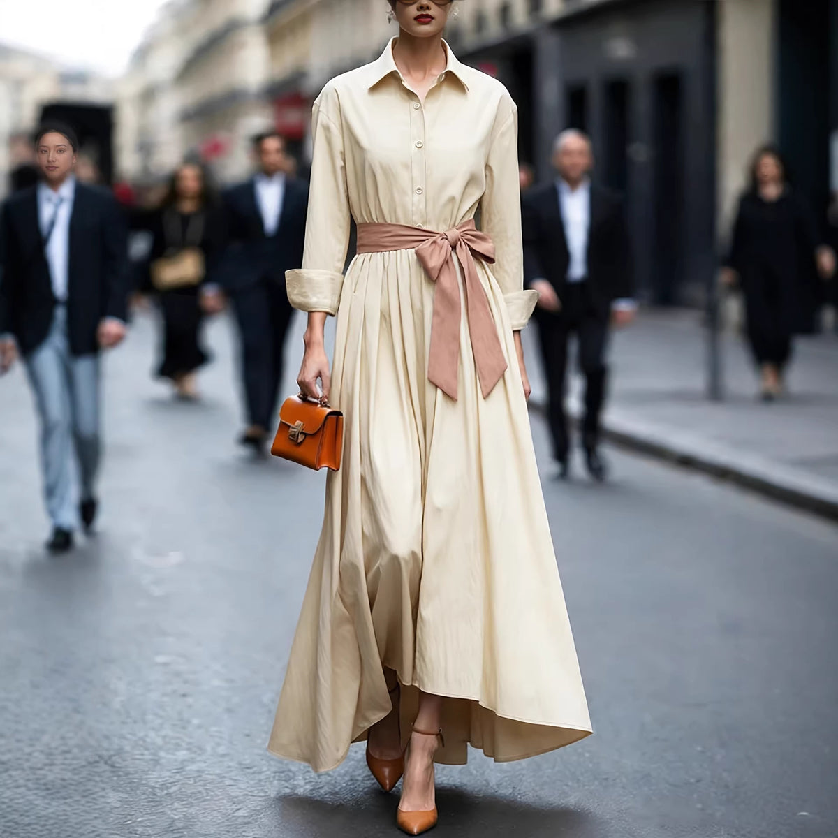 Long sleeved shirt dress