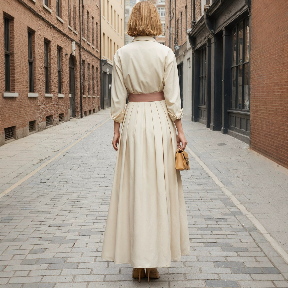Long sleeved shirt dress
