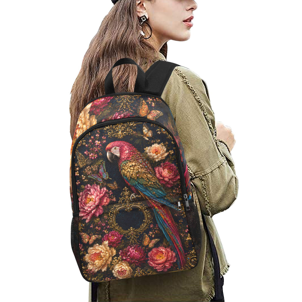 Fabric Backpack with Floral Print