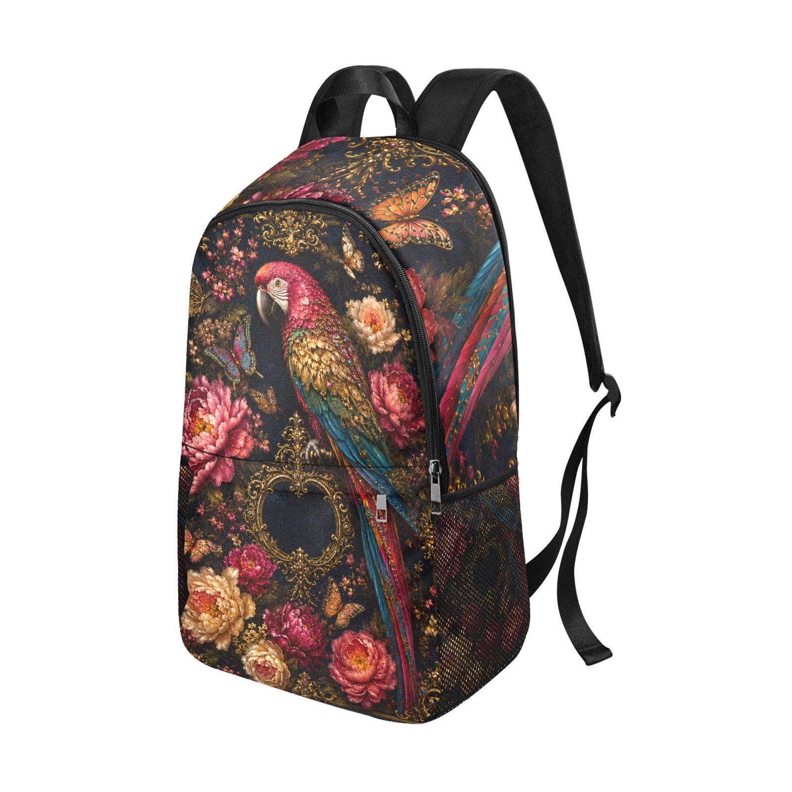 Fabric Backpack with Floral Print