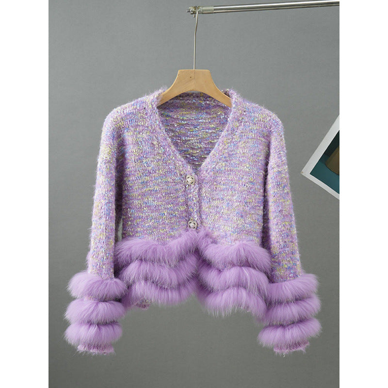 Elegant and versatile short style fragrant jacket cardigan for women