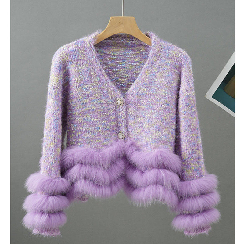 Elegant and versatile short style fragrant jacket cardigan for women