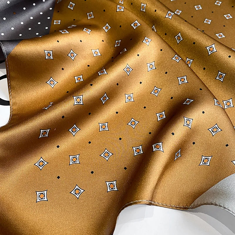 Luxury Brand Silk Scarf Square Women Shawls And Wraps Office Small Hair Neck Hijabs Kerchief Foulard Ladies Scarves