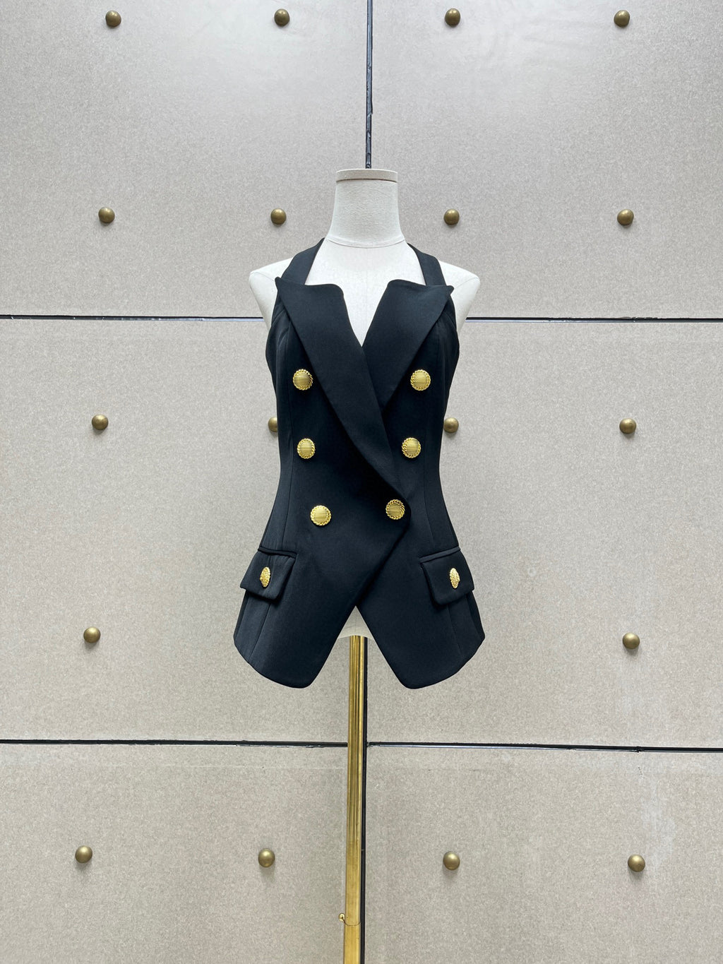 Niche design backless womanl tank top vest