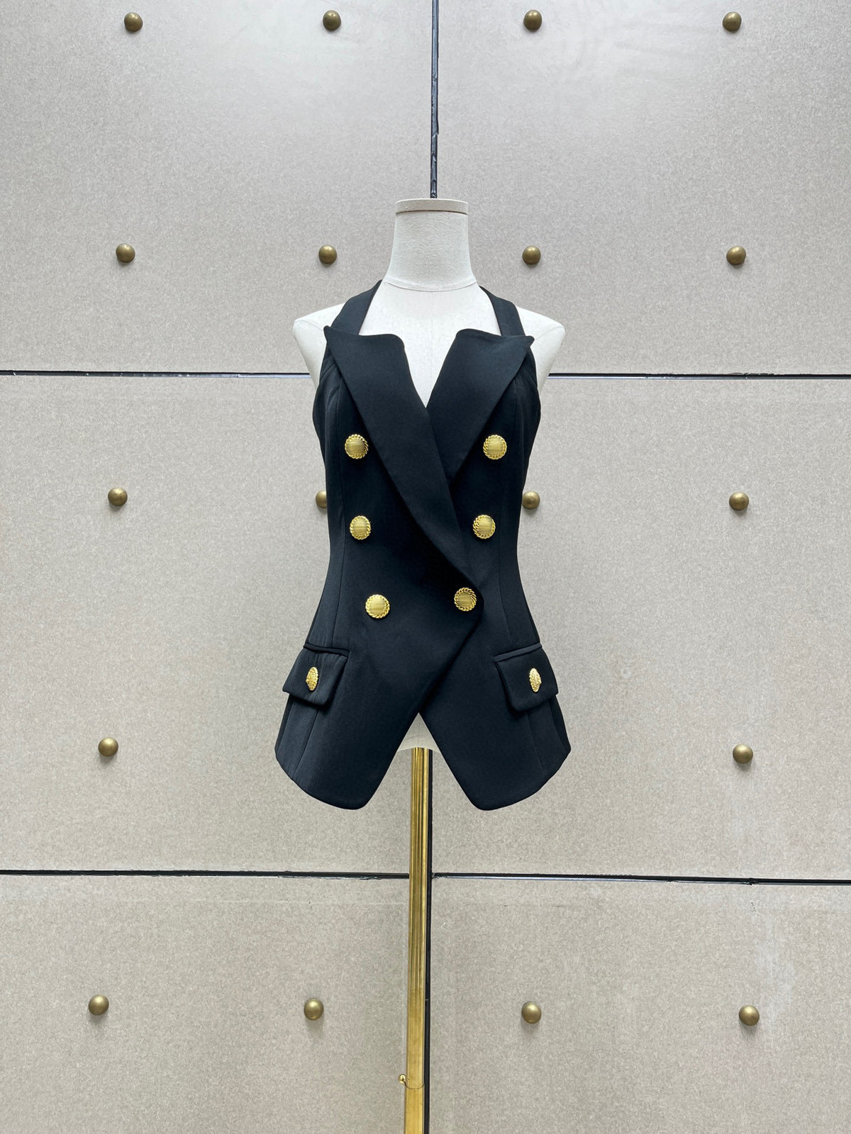 Niche design backless womanl tank top vest