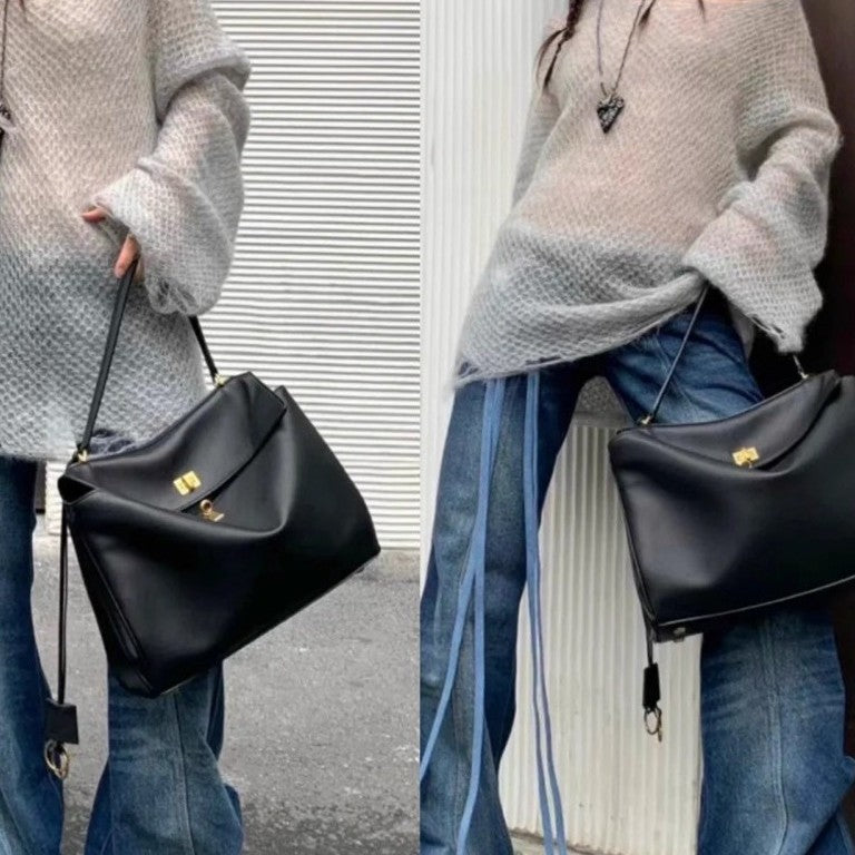 Suede Matte Tote Bag, Elegant Shoulder Crossbody Kelly Bag for Women, Large Capacity Commuter Underarm Bag