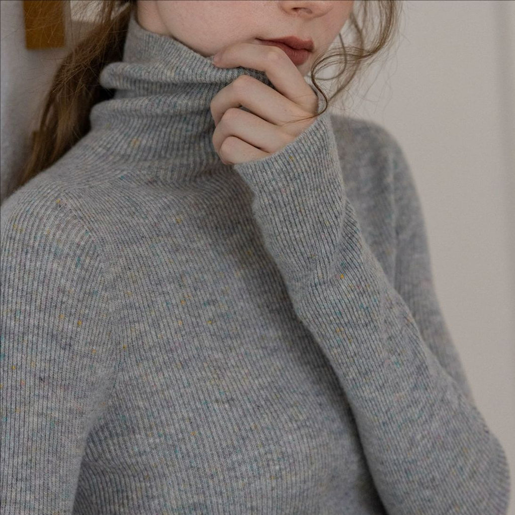 Ultra-Fine Merino Wool Fantasy Color Dot Classic Knit Sweater Underwear