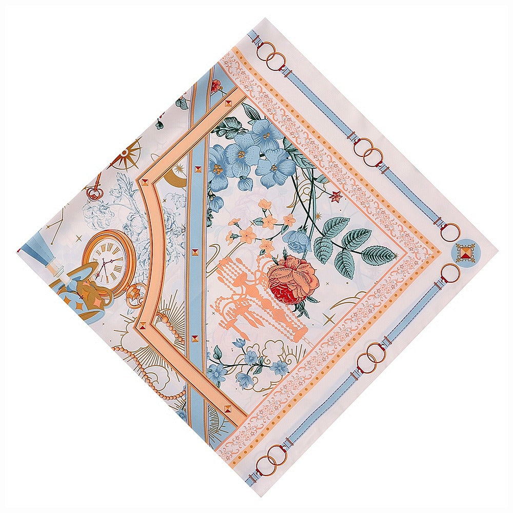 Architectural Rose, Female Literary and Artistic Style, Tourism Shawl, Square Scarf