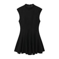 European and American style women's clothing new French niche wave wide swing sleeveless dress