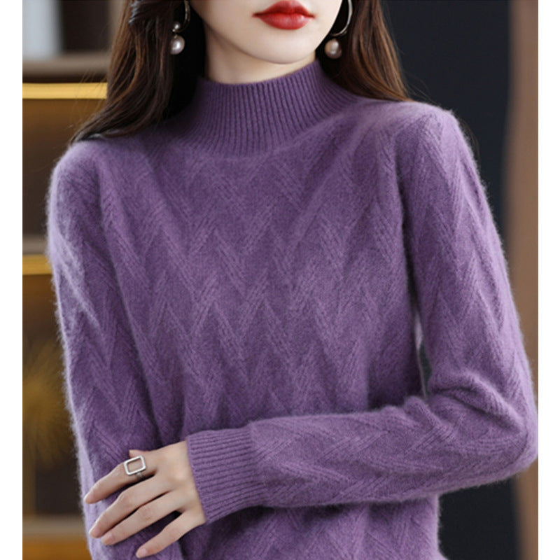 Knitted loose fitting pullover base shirt