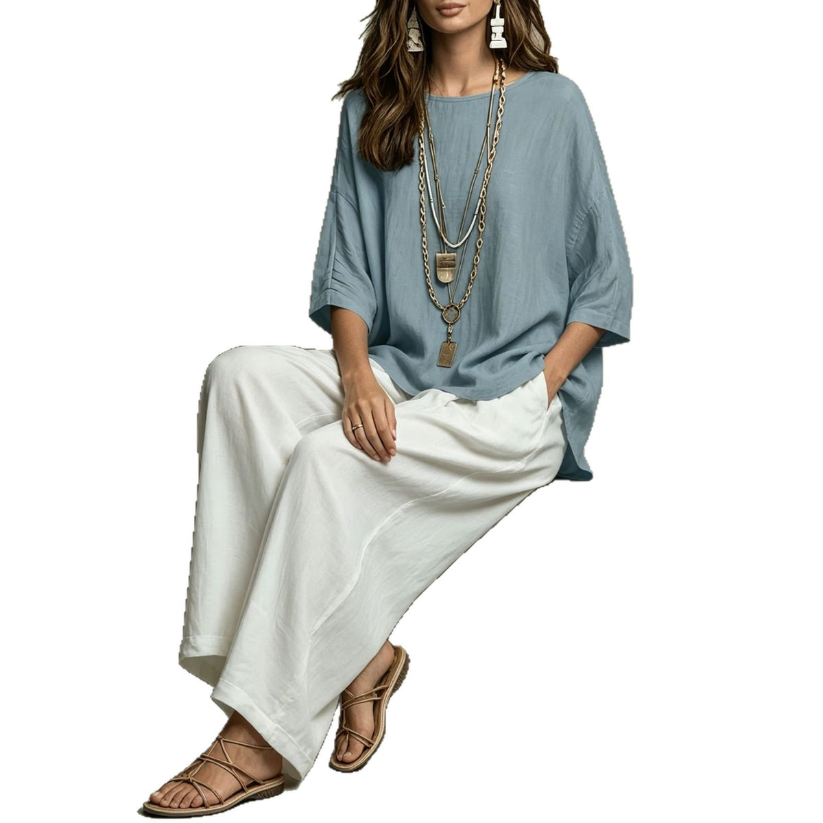 Bohemian Style Loose Elegant Set for Women Casual Vacation Outfit
