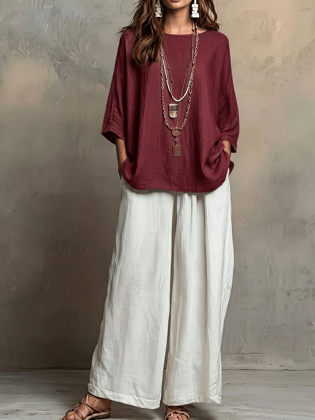 Bohemian Style Loose Elegant Set for Women Casual Vacation Outfit
