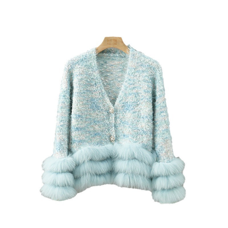 Elegant and versatile short style fragrant jacket cardigan for women