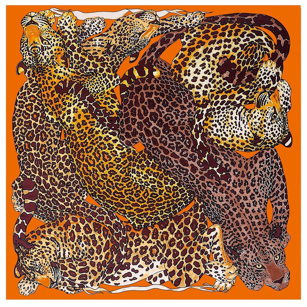 Animal Leopard Women's Twill Decoration Sun Protection Shawl Large Square Scarf Scarf