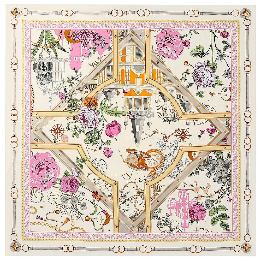 Architectural Rose, Female Literary and Artistic Style, Tourism Shawl, Square Scarf