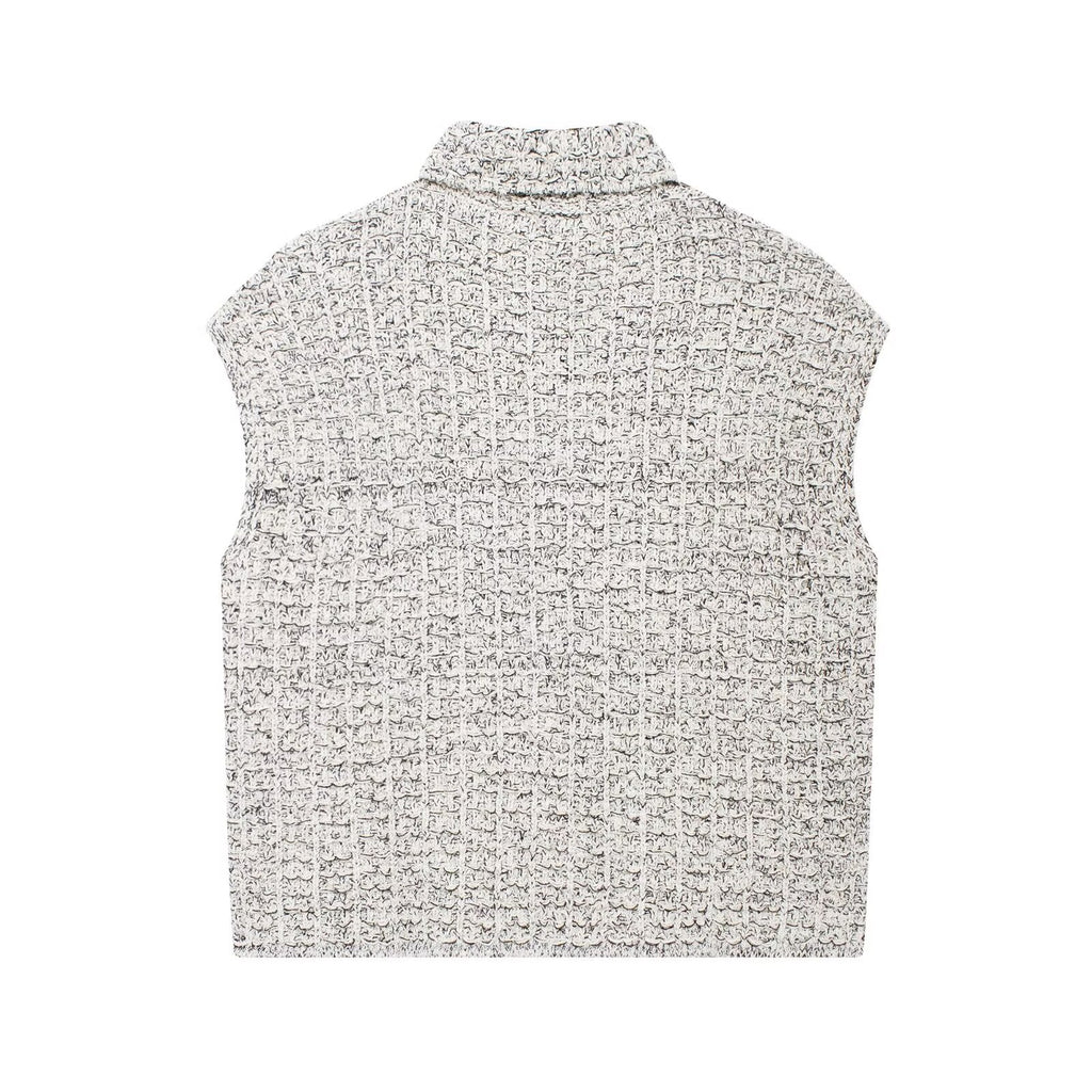 European and American autumn new fashionable lapel sleeveless single breasted linen vest for women