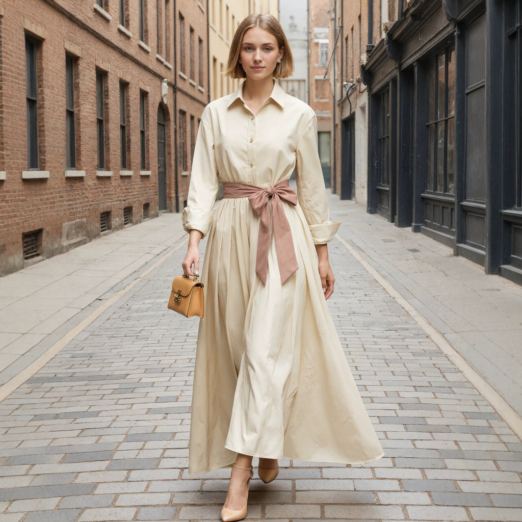 Long sleeved shirt dress