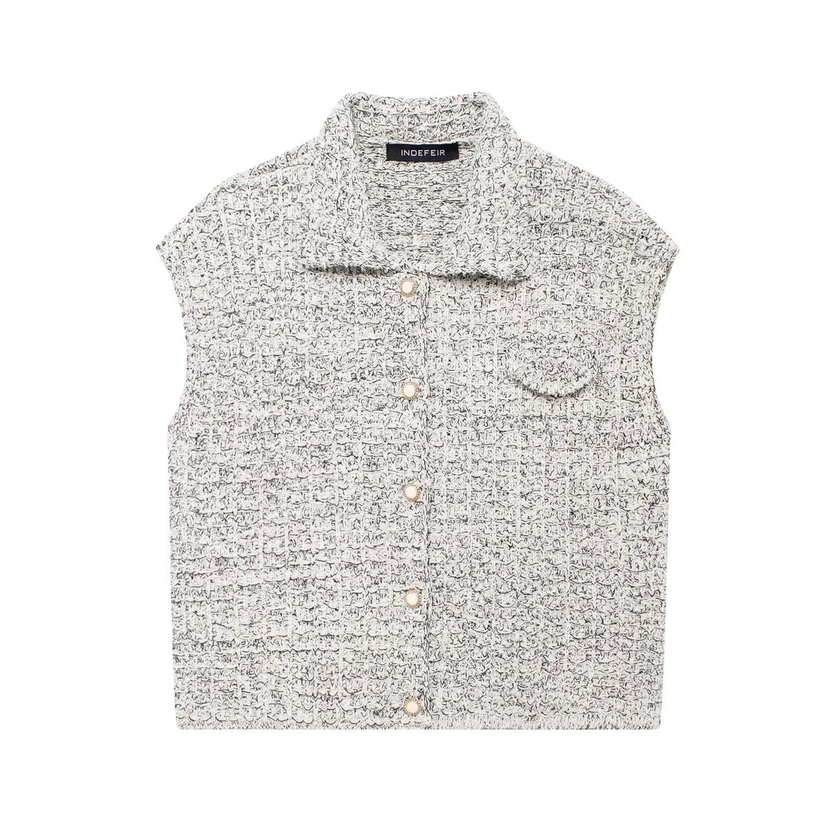 European and American autumn new fashionable lapel sleeveless single breasted linen vest for women