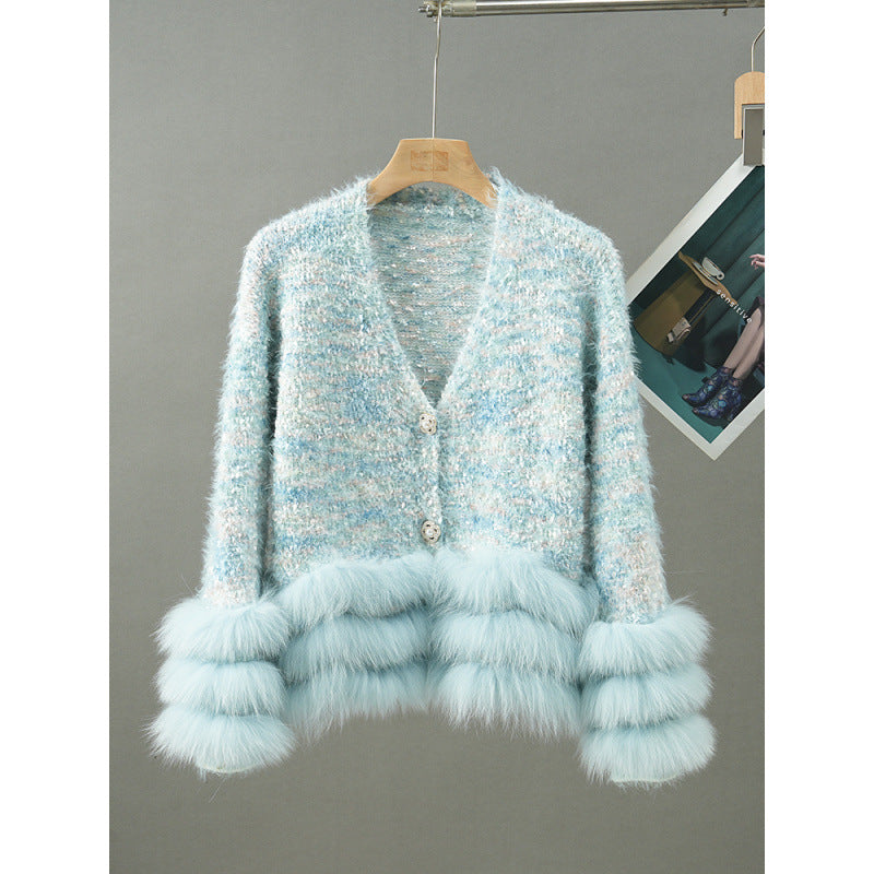 Elegant and versatile short style fragrant jacket cardigan for women