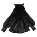 Sexy Minimalist Summer Shirts For Women Halter Lantern Sleeve Pleated Loose Pullover Blouse Female Fashion