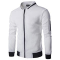 Sweatshirt zipper stand up collar sweatshirt jacket men's plaid solid color cardigan jacket