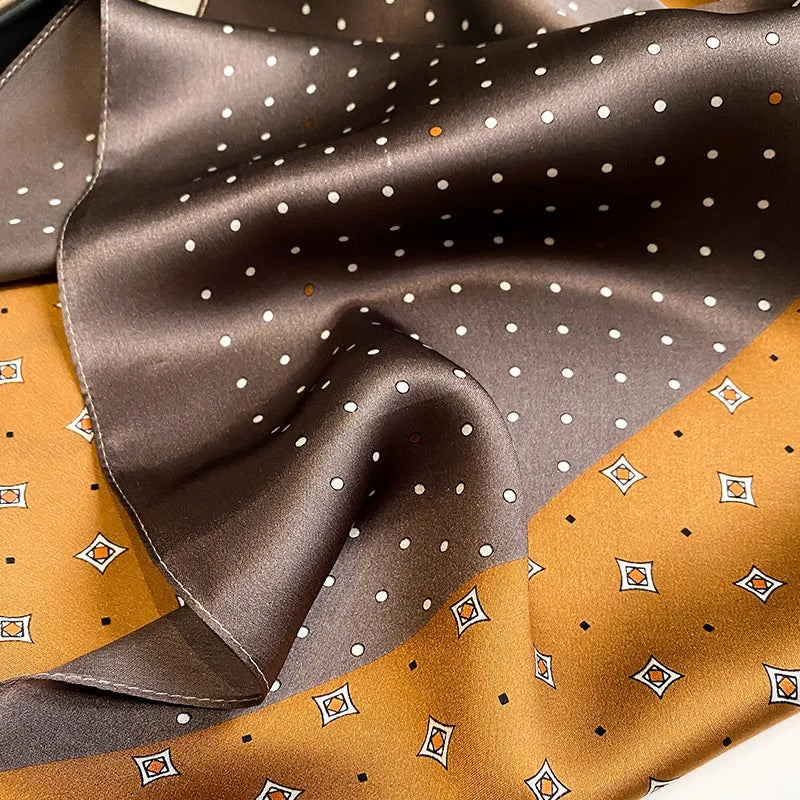 Luxury Brand Silk Scarf Square Women Shawls And Wraps Office Small Hair Neck Hijabs Kerchief Foulard Ladies Scarves