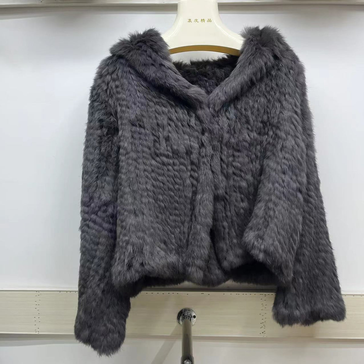 Autumn Winter Women Real Rabbit Fur Coat 100% Natural Fur Jacket Loose Manual Weave Quality Streetwear Hooded Flare Sleeves New