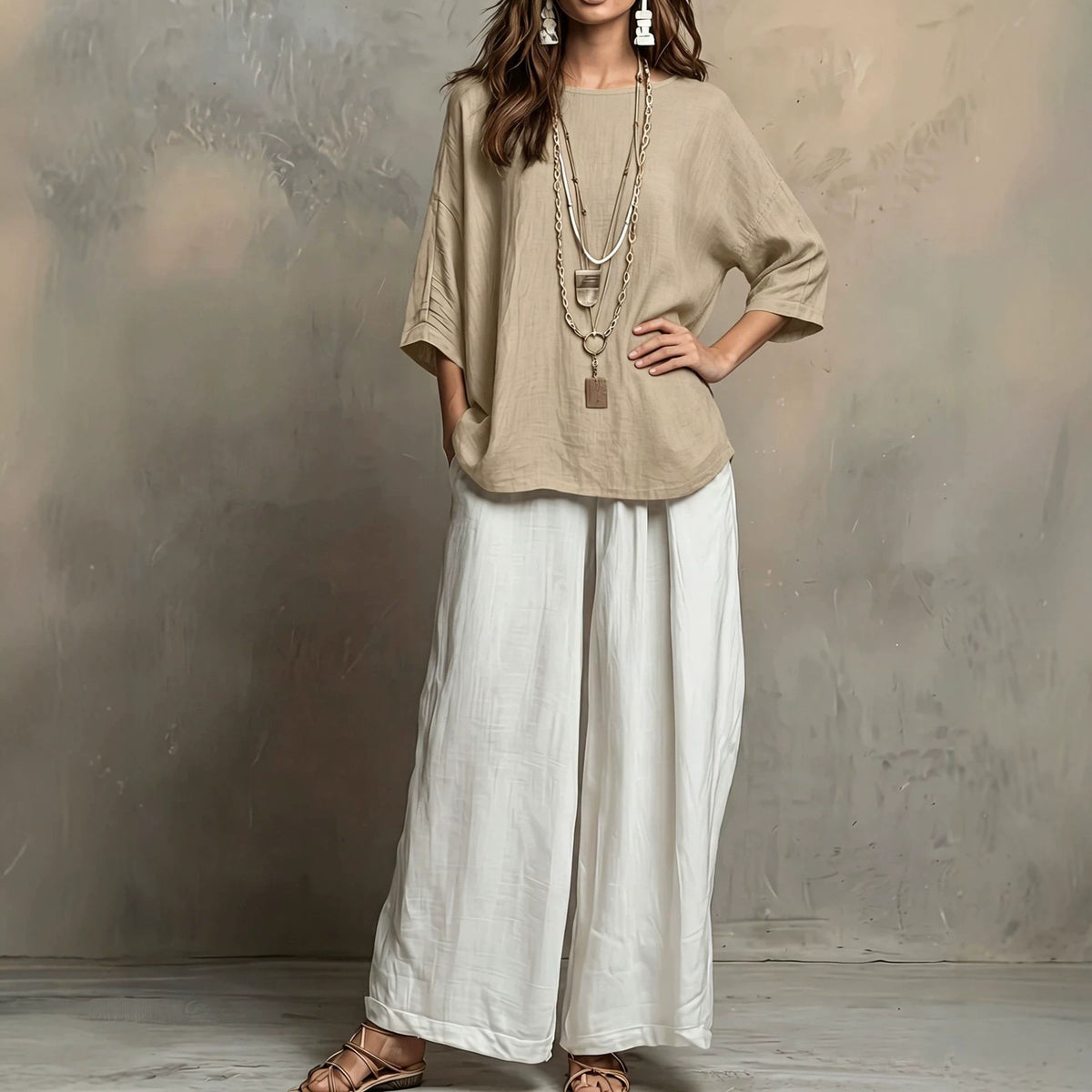Bohemian Style Loose Elegant Set for Women Casual Vacation Outfit