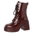Thick-Soled Martin Boots Women's Leather Single Boots New Winter High-Heeled Thick-Heeled Short Boots