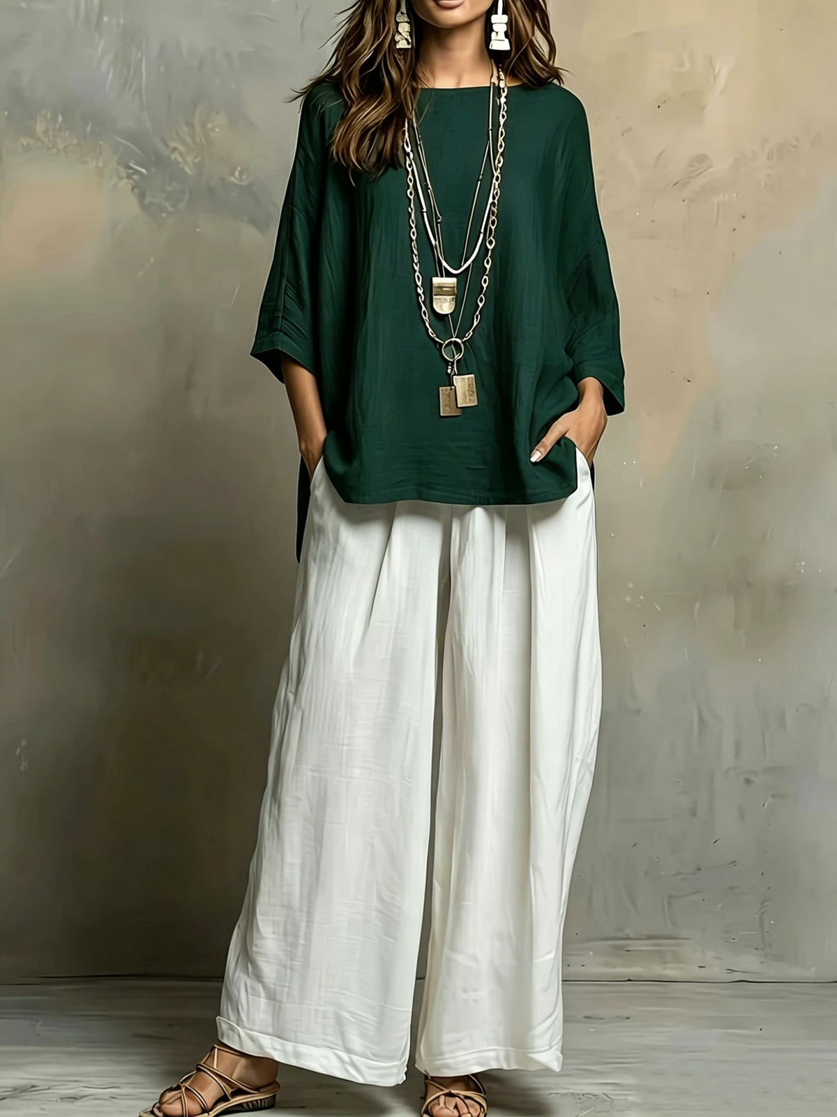 Bohemian Style Loose Elegant Set for Women Casual Vacation Outfit