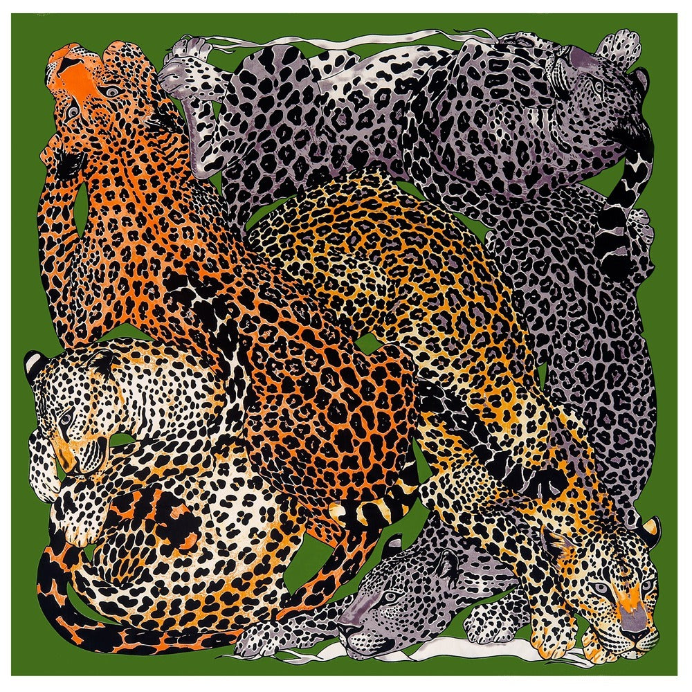Animal Leopard Women's Twill Decoration Sun Protection Shawl Large Square Scarf Scarf