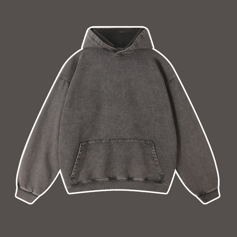 Vintage batik distressed washed trendy brand pullover hoodie loose fitting unisex