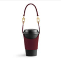 Adjustable PU leather hand cup holder Portable milk tea cup heat insulation hand bag European style cup holder