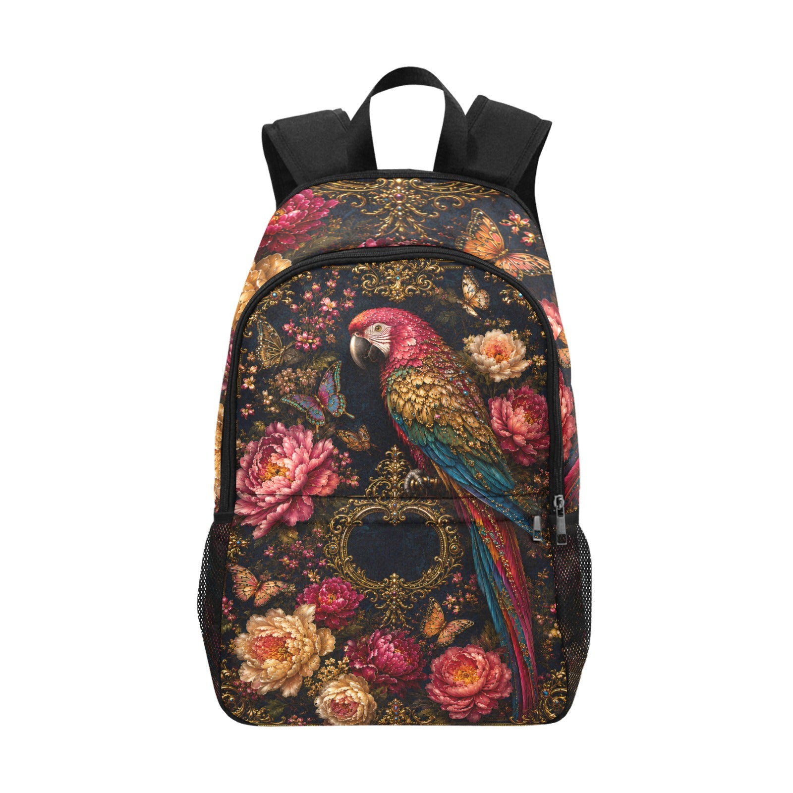 Fabric Backpack with Floral Print
