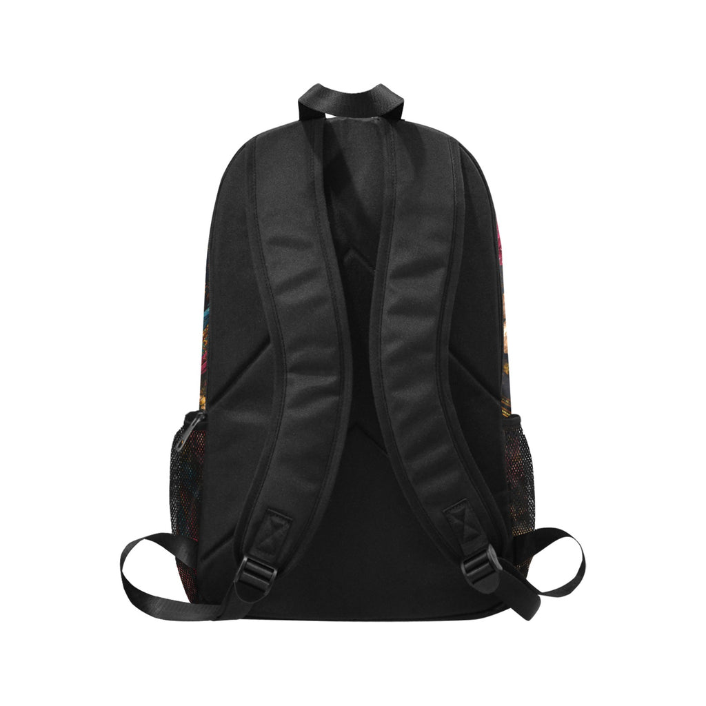 Fabric Backpack with Floral Print